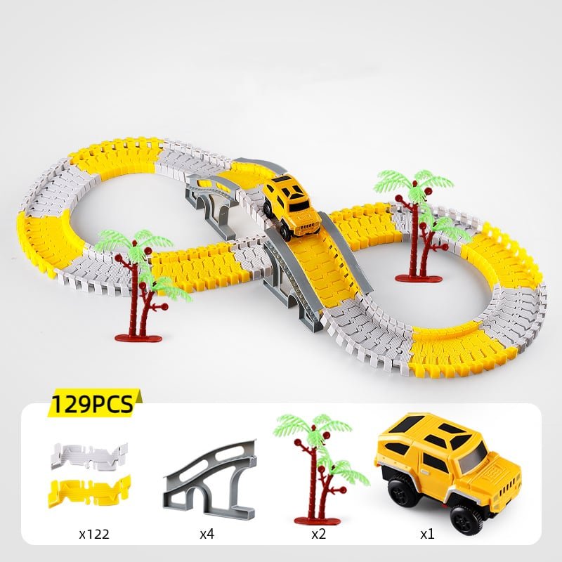 SpeedFlex Track – Flexibele Racebaan met LED Voertuigen