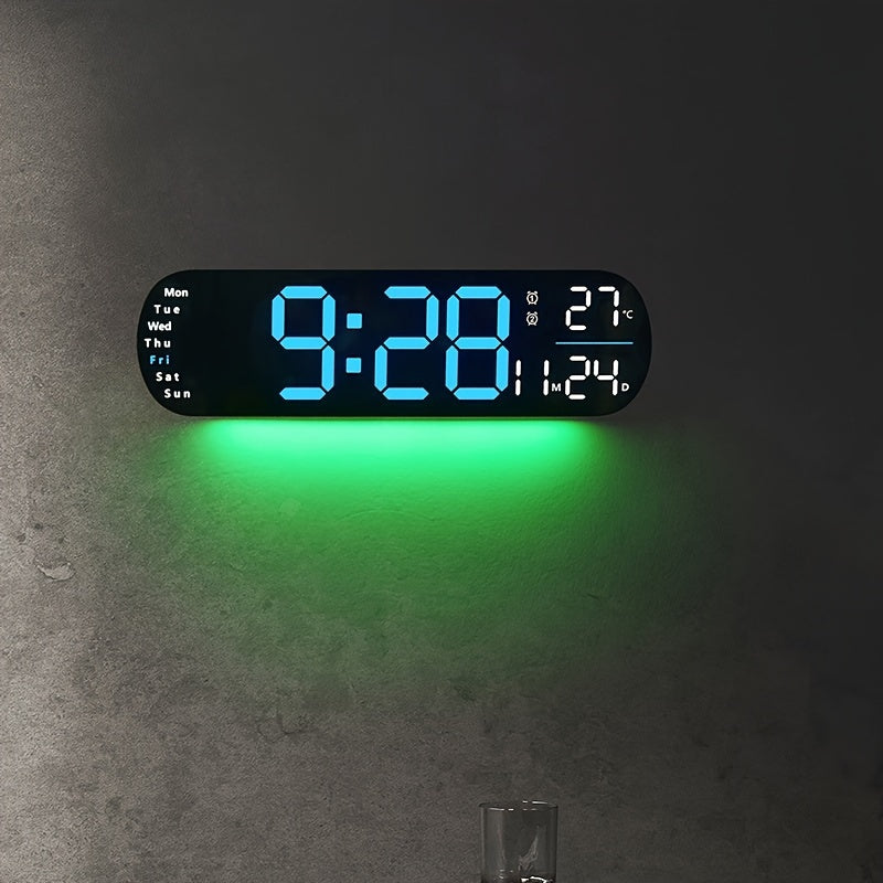 LumoView Clock - Slimme LED Wandklok met Datum & Temp