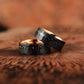 Ares - 8mm Black Tourmaline Tungsten Carbide Ring