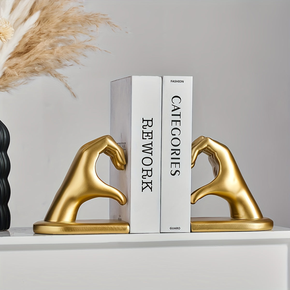 GoldenHeart – Luxe Boekensteunen Set van 2