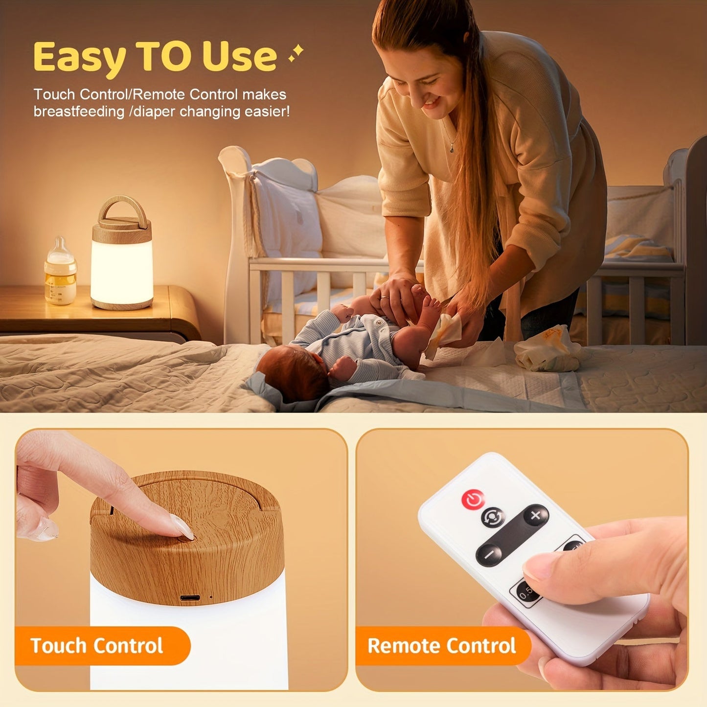 LumiTouch – Oplaadbare RGB Nachtlamp met Touchbediening