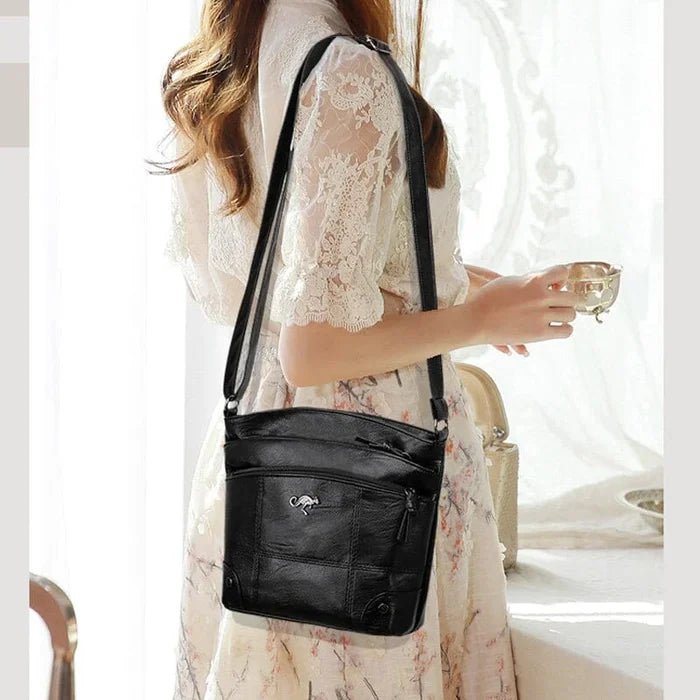 LuxuryCarry - Elegante Leren Schoudertas met Ruim Ontwerp
