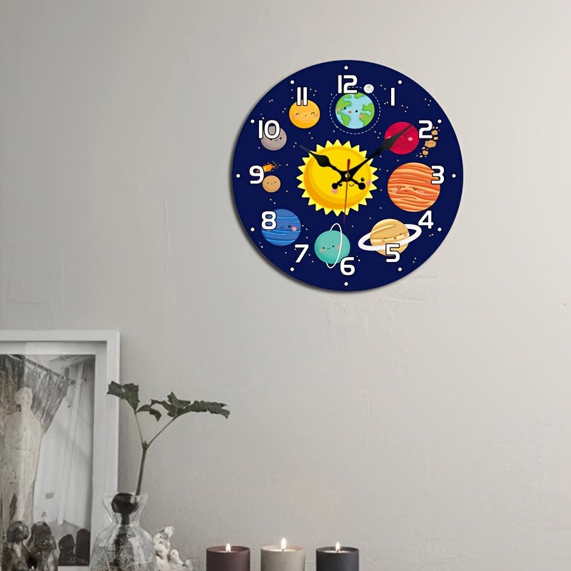 CosmicTime Clock – Rustieke Zonnestelsel Wandklok