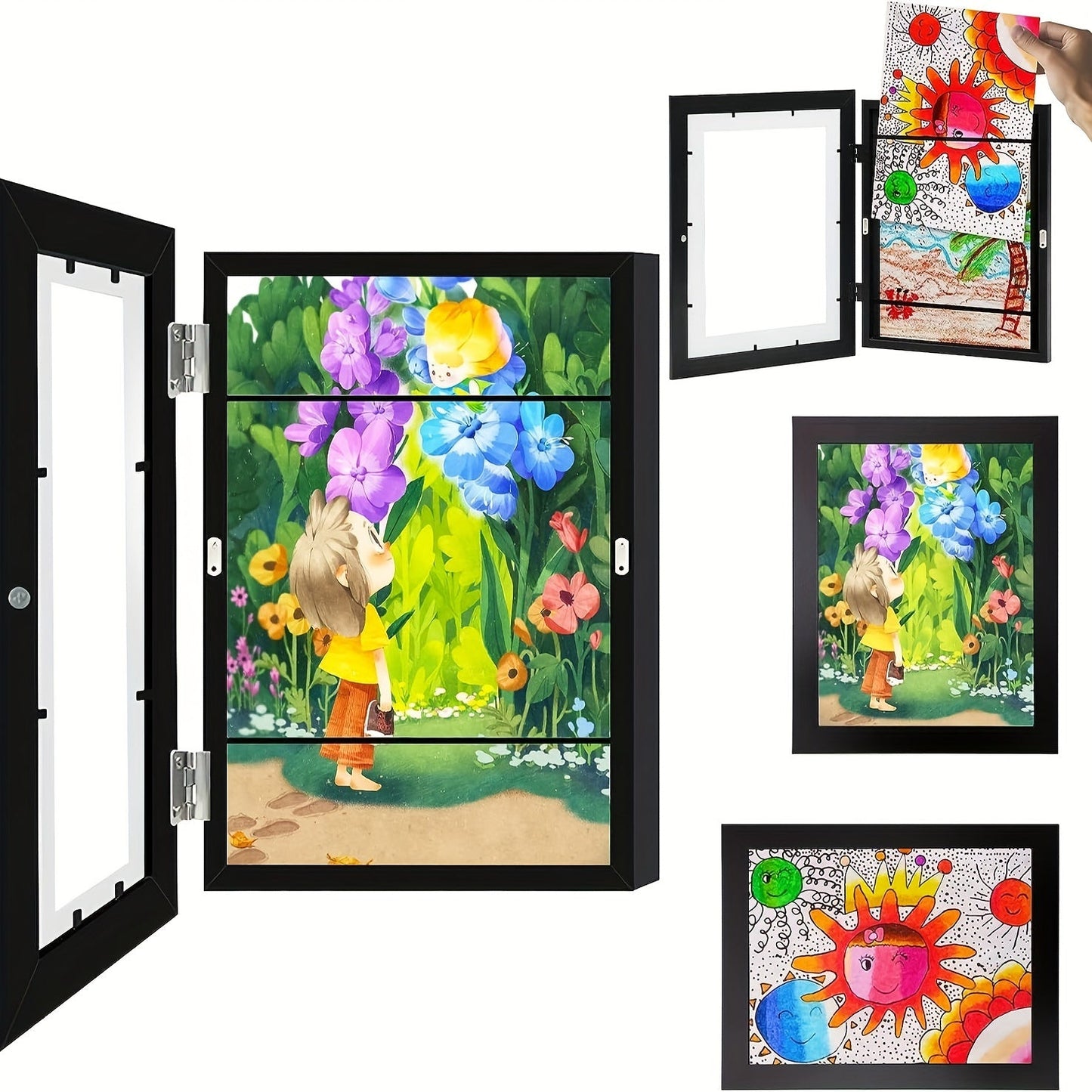KidArtFrame – Cartoon Kinderfotolijst met Houten Frame