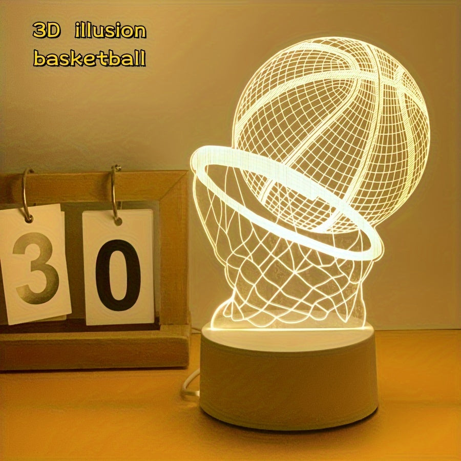 IllusionGlow Lamp – 3D LED Basketbal Tafellamp