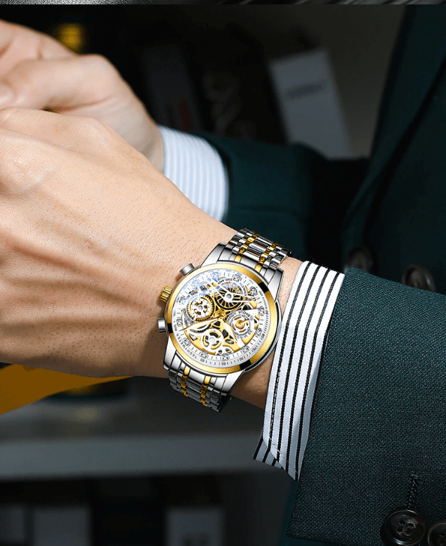 SkeletonWatch - Stijlvol Herenhorloge met Zwart Design