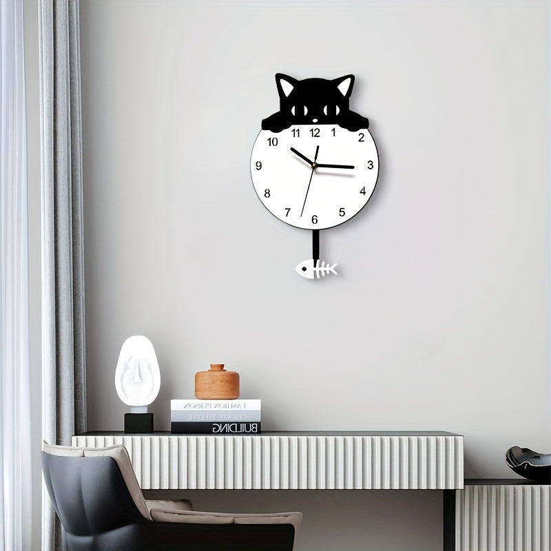 SwingCat Clock - Moderne Kat Wandklok in Cartoonstijl