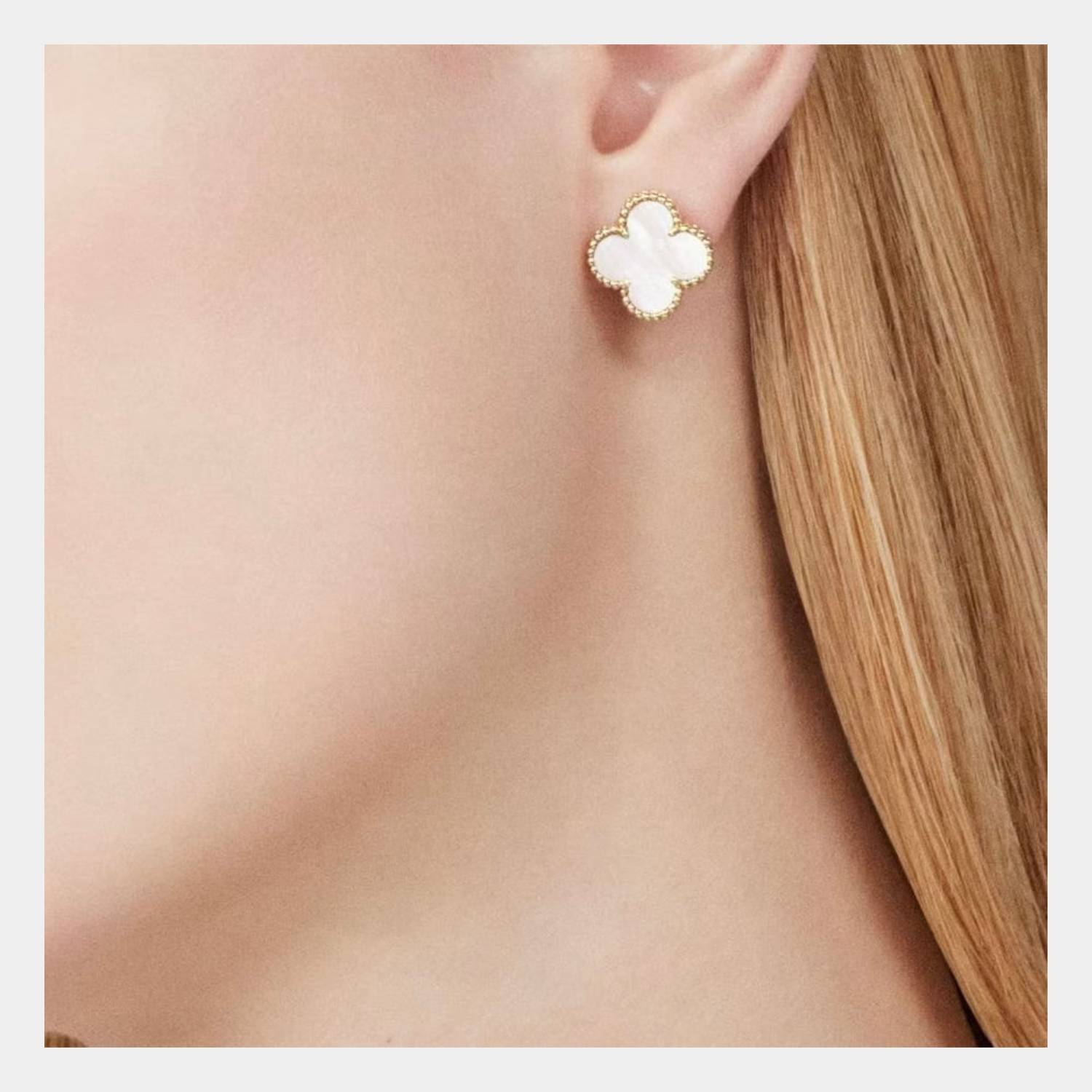 GoldenClove Jewelry Set - Elegante Klaver Ketting, Armband & Oorbellen