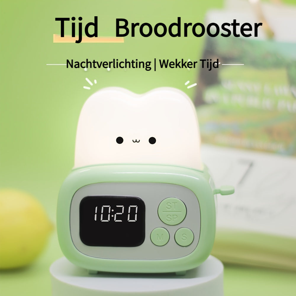 GlowBake Clock - Moderne LED Wekker met Oplaadbare USB