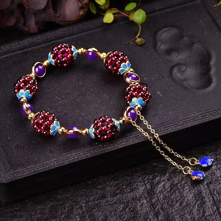 Selina's Natural Garnet Bracelet - A Touch of Elegance