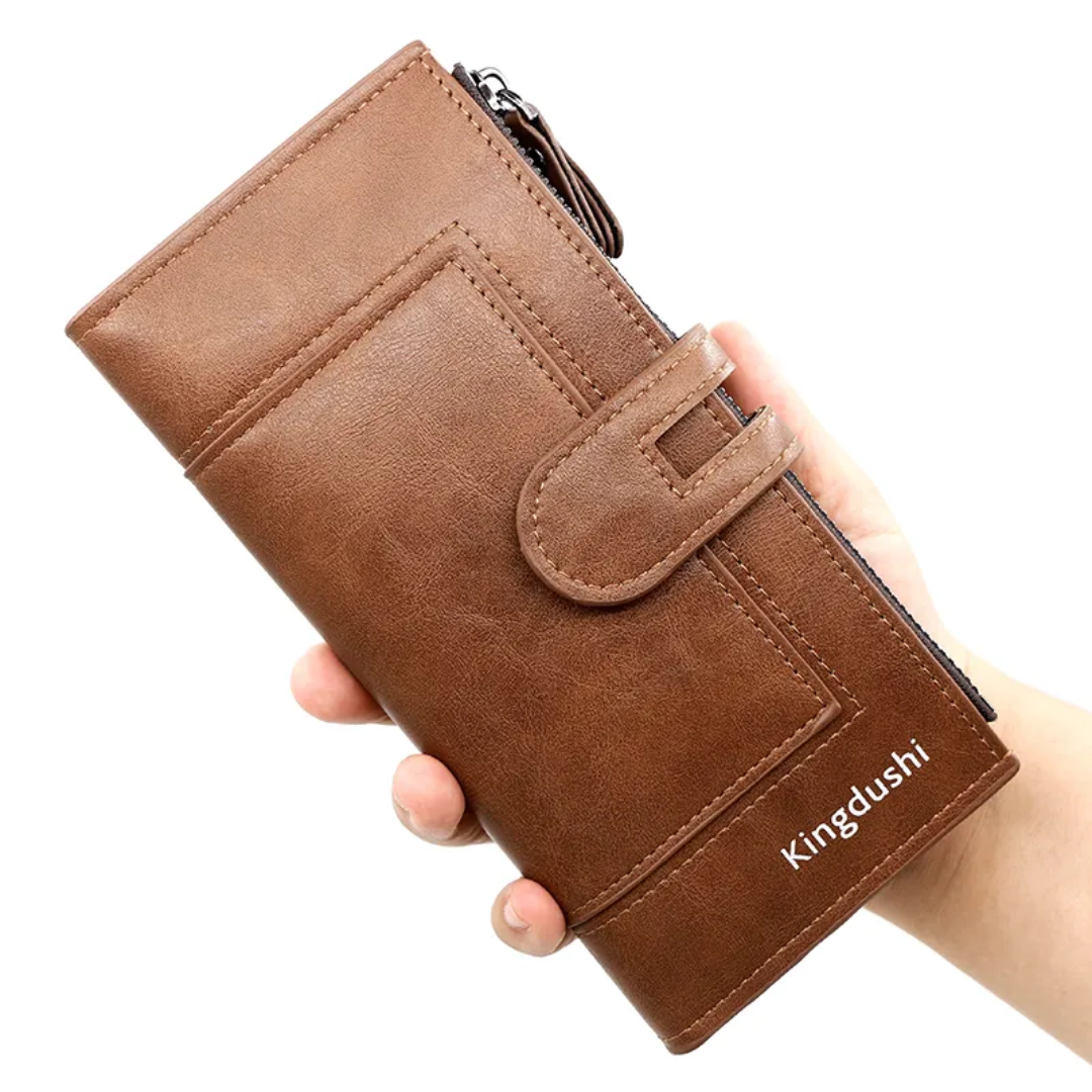 ElegantLeather – Lange Leren Portemonnee voor Dames