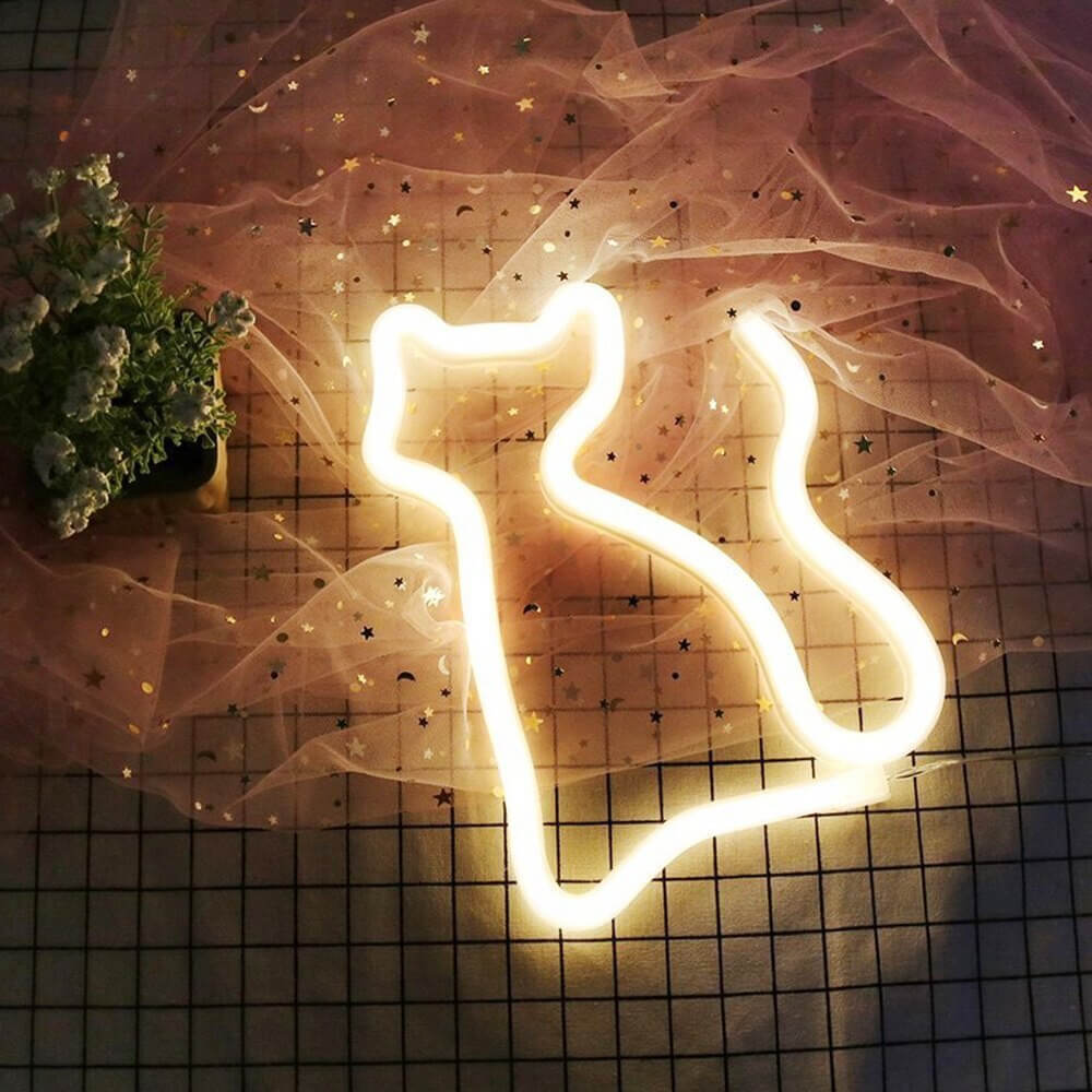 Trendy Kitty Neon Lamp - Betoverende Verlichting voor Elke Kamer