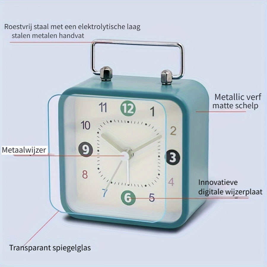 TimeCube Klok - Stijlvolle Vierkante Wekker met Nachtlicht