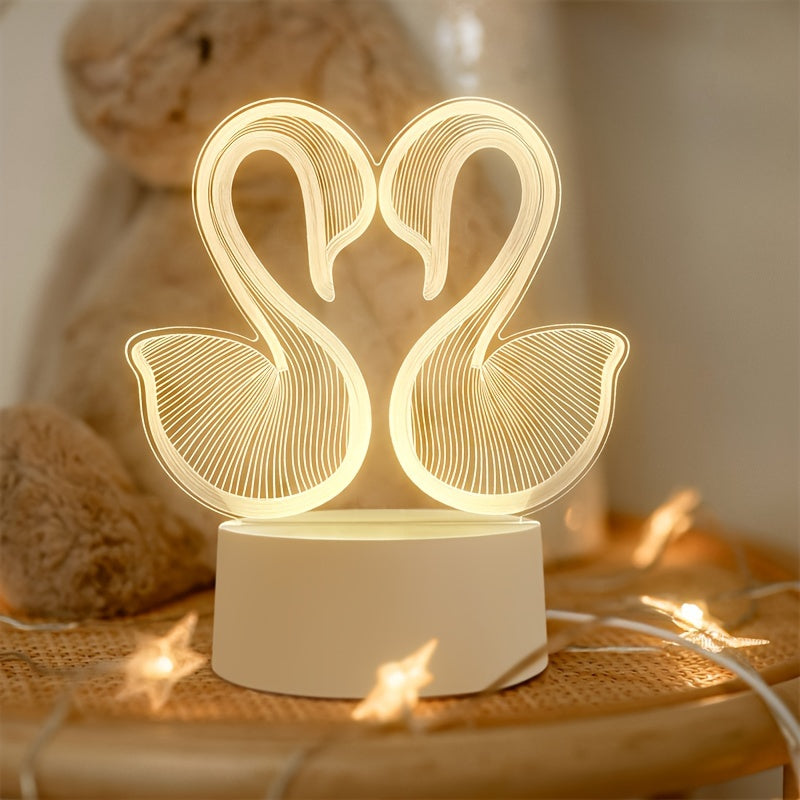 SwanLight – 3D LED Tafellamp met Modern Acryl