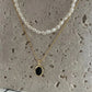 Elegante Zwarte Onyx en Parel Stapelketting - Aria Collectie
