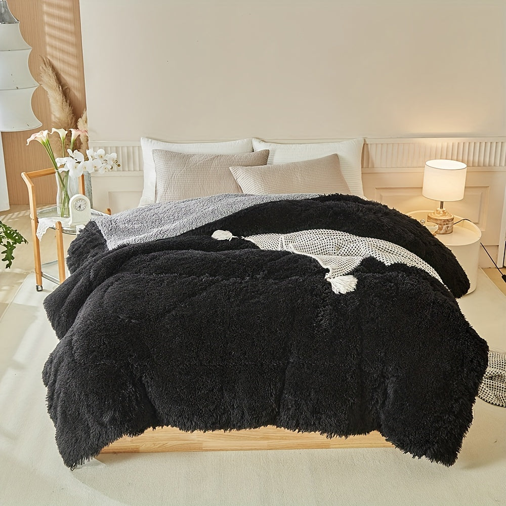 Luxe Dikke Lamsvel Deken voor Warmte en Elegantie