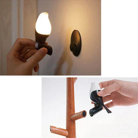 BrightOak Elegance - Slimme Houten Tafellamp met Bewegingssensor
