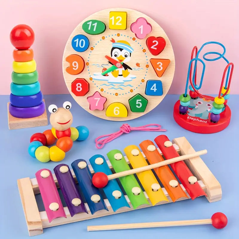 5-in-1 Montessori Speelset voor Kinderen - Ontdek Creatief Spelplezier