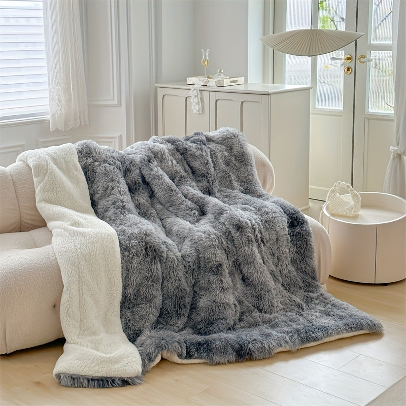 Luxe Dikke Lamsvel Deken voor Warmte en Elegantie