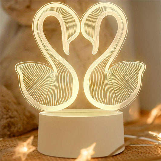 SwanLight – 3D LED Tafellamp met Modern Acryl