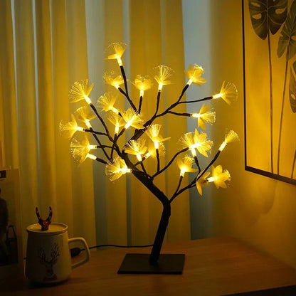 BonsaiGlow Tafellamp - Betoverende Fiber Optic Rozenlamp