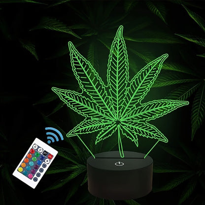 HempGlow - 3D Acryl Tafellamp Nachtverlichting