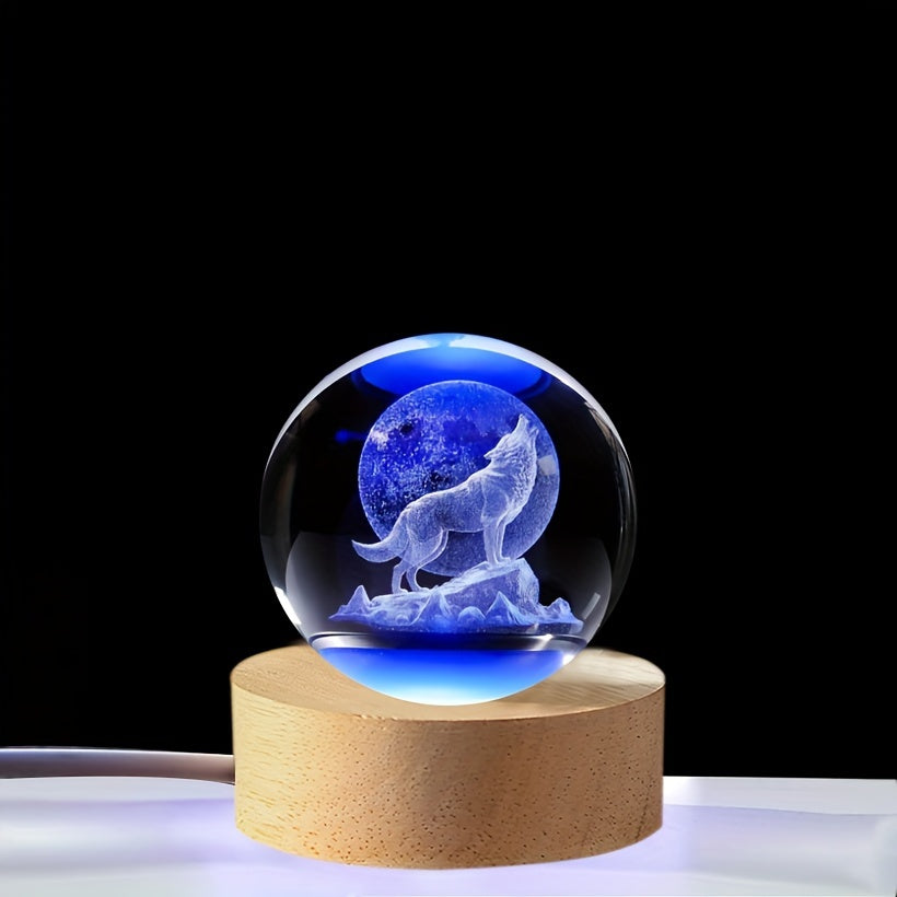 WolfLamp – 3D Wolf Sneeuwbol LED Nachtlamp