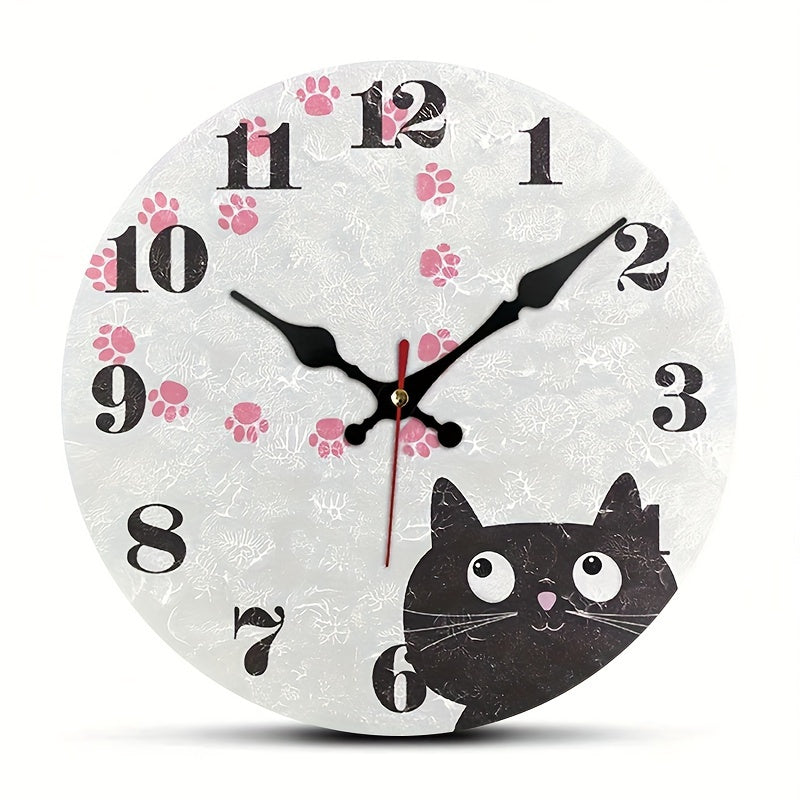 PurrTime Clock – Stijlvolle Stille Kat voor Muur