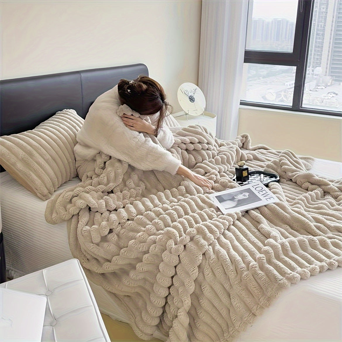 LuxeFleece – Elegante Franse Stijl Deken voor Comfort