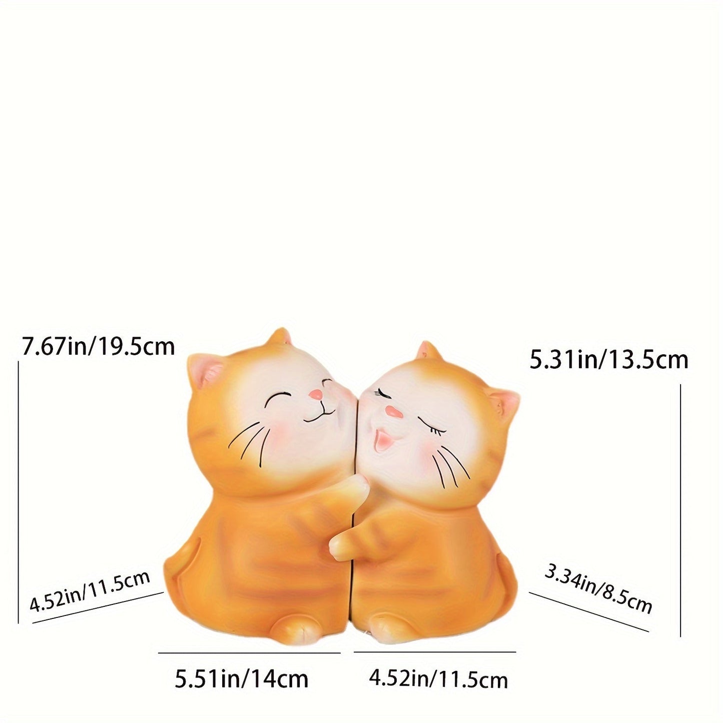 LoveCats - Romantische Boekensteunen van Hars