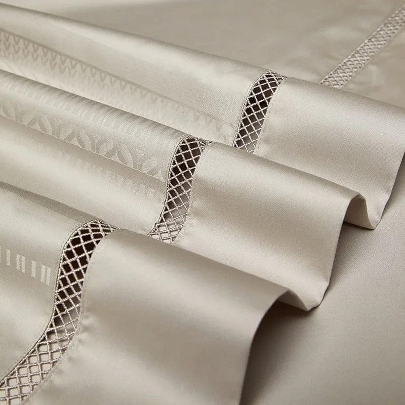 Champagne Elegance – Luxe Egyptisch Katoenen Dekbedovertrekset