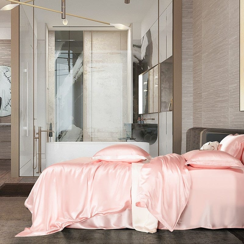 SilkDream – Luxe Roze Moerbeizijde Beddengoed Set