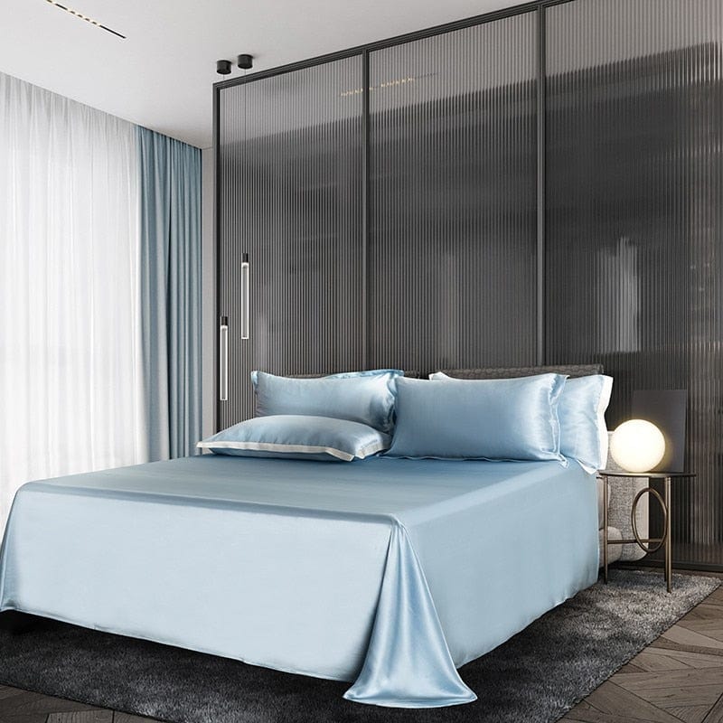LuxeDream – Hemelsblauw Moerbeizijde Beddengoed Set