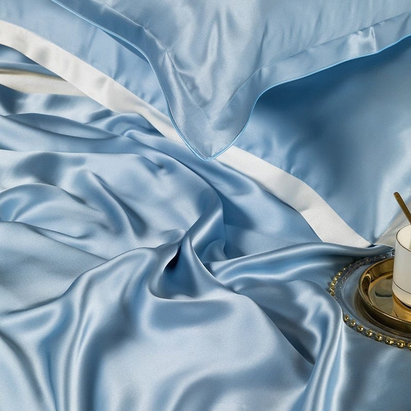 LuxeDream – Hemelsblauw Moerbeizijde Beddengoed Set