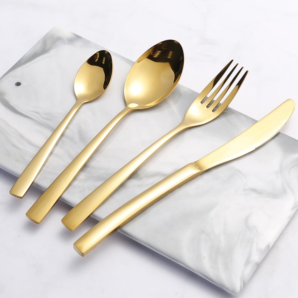 RoyalGlimmer Gouden Bestekset - Gouden Bestekset voor een Luxueuze Tafelsetting