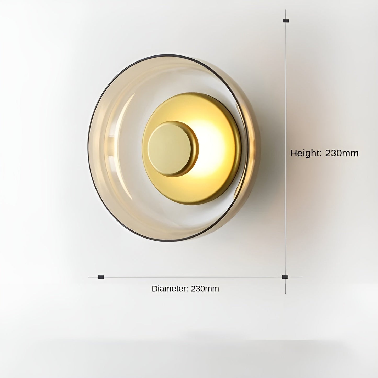 Luxe Nordic Glow - Premium LED Wandlamp met Glas en Goudaccenten