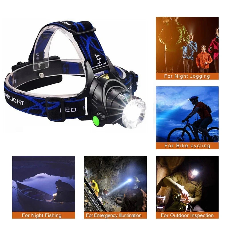 PowerGlow - Oplaadbare Waterdichte LED Hoofdlamp