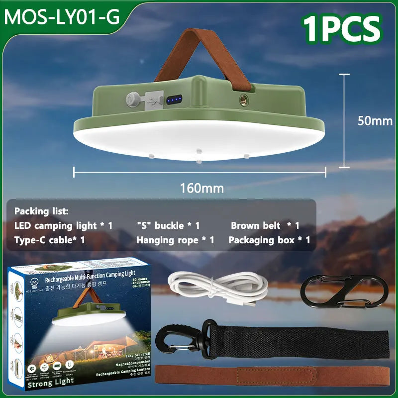 PowerGlow – Oplaadbare LED Campinglamp met Magneten