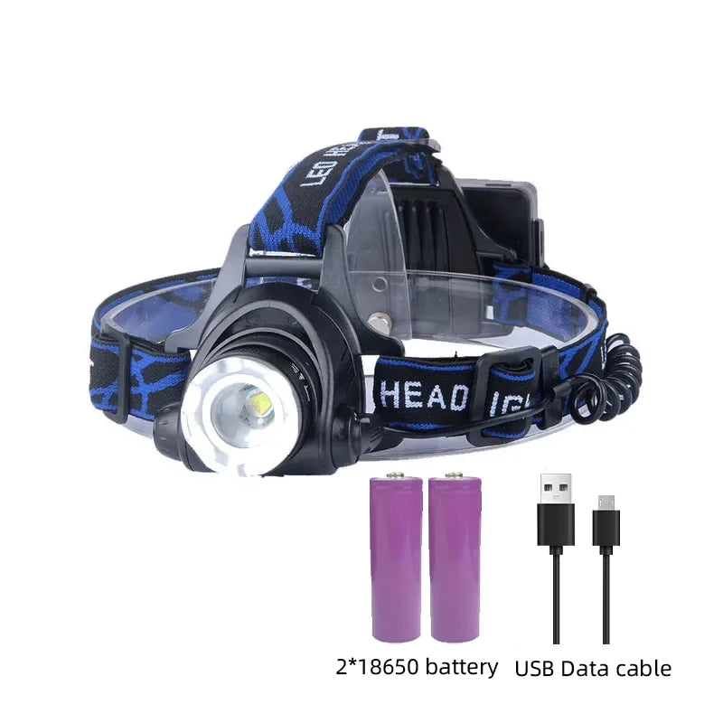 PowerGlow - Oplaadbare Waterdichte LED Hoofdlamp