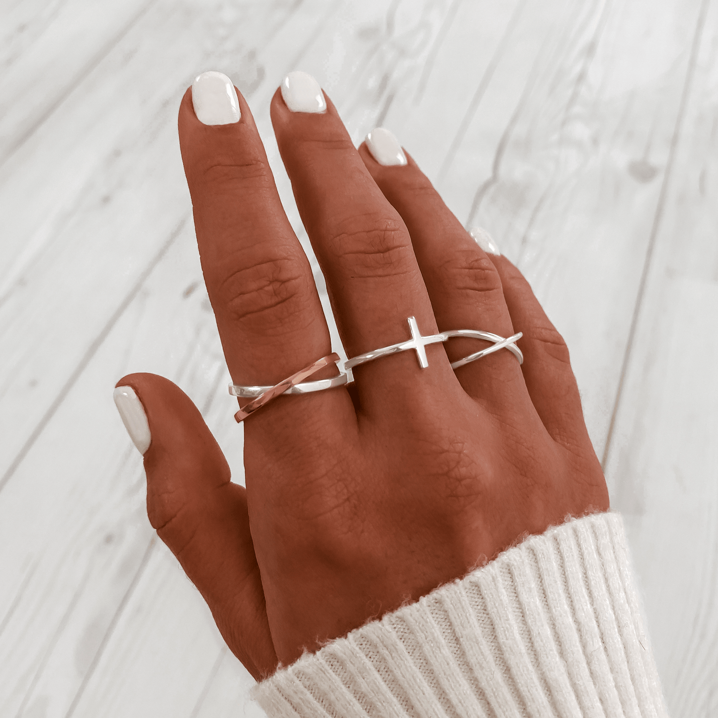 Elegante Dubbele Kruisring - Calindra