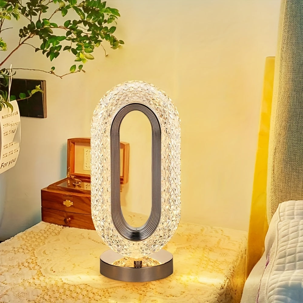 LuxeGlow – Elegante Ovale Kristallen Tafellamp
