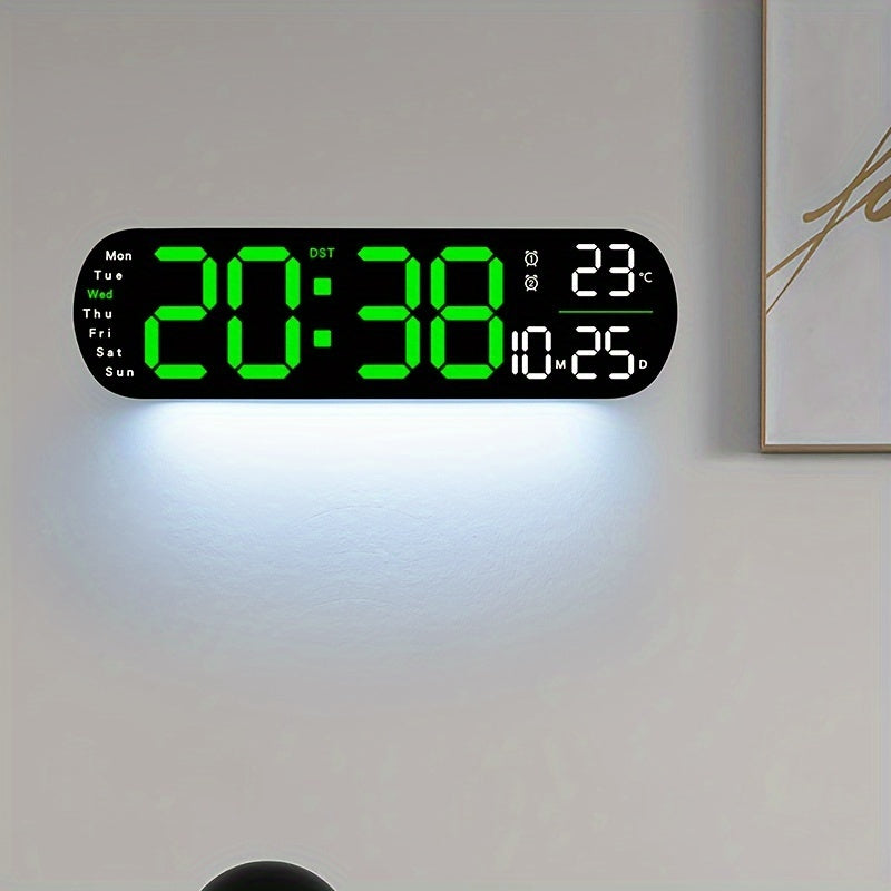 LumoView Clock - Slimme LED Wandklok met Datum & Temp