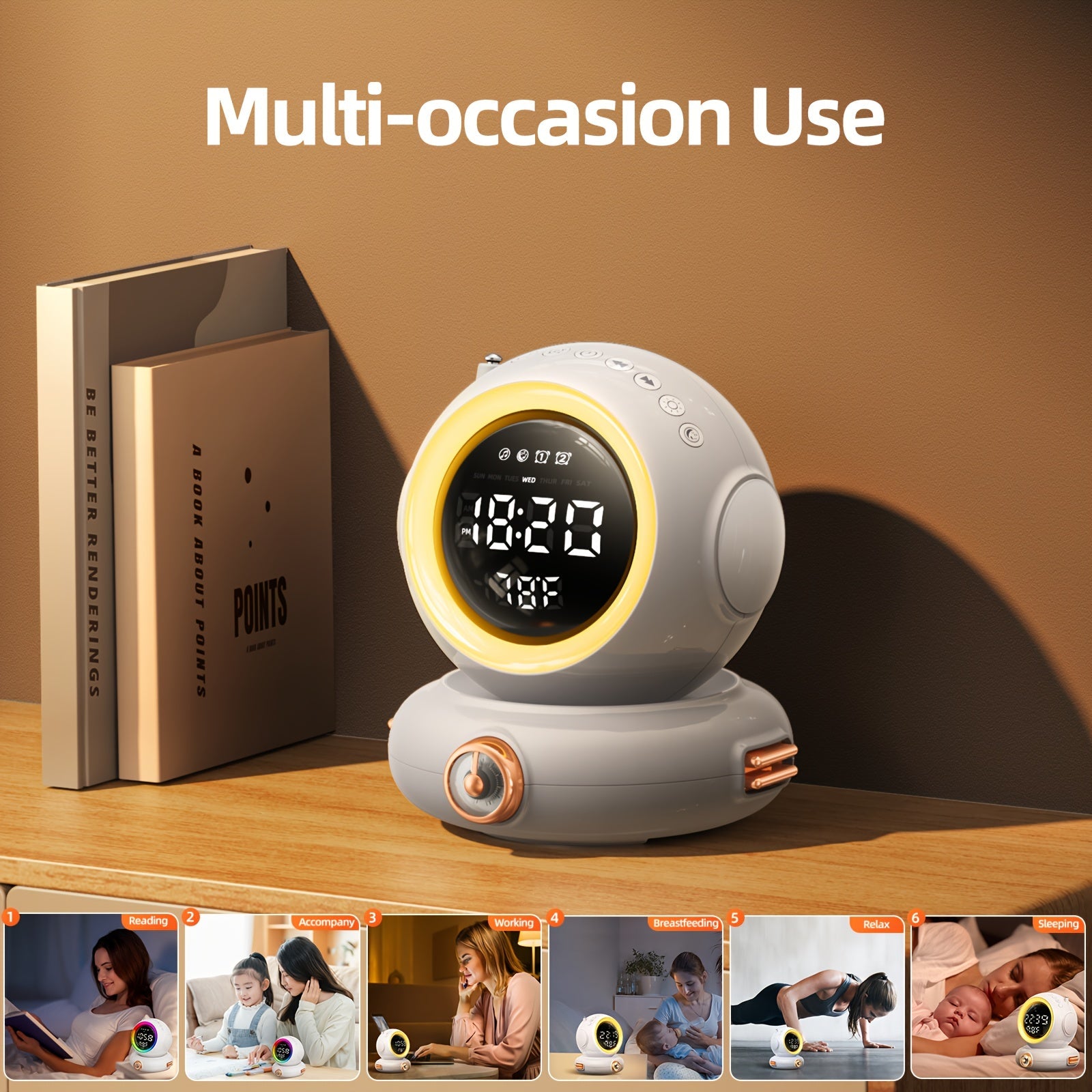 LunaRise - Wake-up Light met Bluetooth Speaker en FM Radio