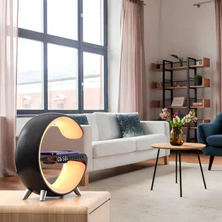 GlowHub - Multifuntionele Oplaadbare Speaker met Wekker en Sfeerlicht