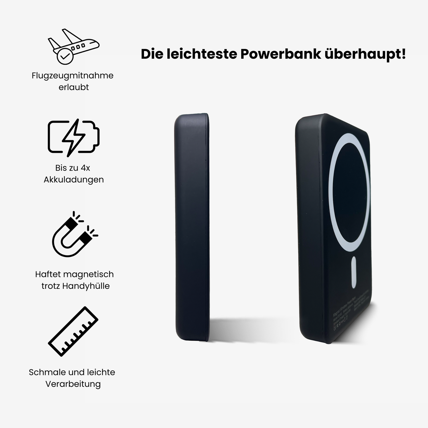 SlimCharge Powerbank - Draagbare Snellader met LED-indicator