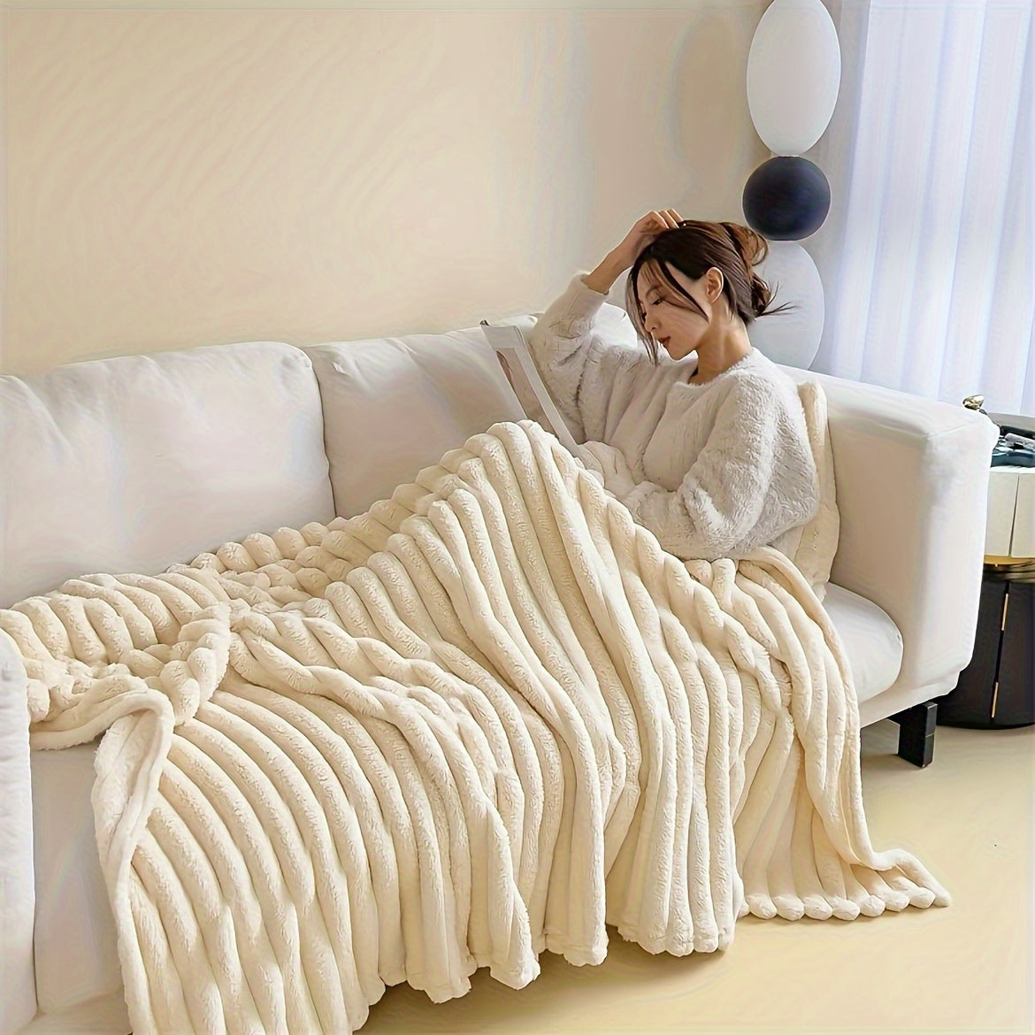 LuxeFleece – Elegante Franse Stijl Deken voor Comfort