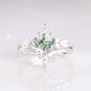 Elegante 2-delige Moosagaat Ring Set - Serenia