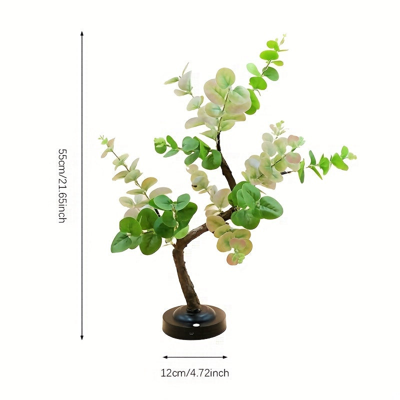 EucalyptusGlow Tree - LED Bonsai Lamp met Oplaadbare Aandrijving