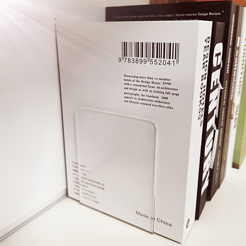 ClearView - Elegante L-vormige Boekenstandaard van Acryl
