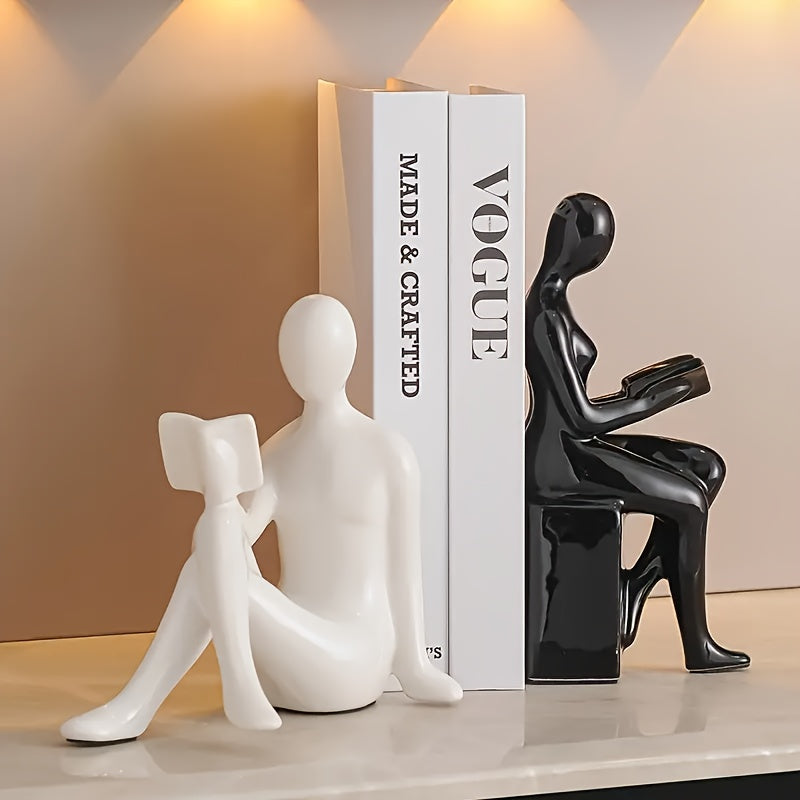 LuxeCeramic - Abstracte Keramische Boekensteunen voor Elegante Interieurs